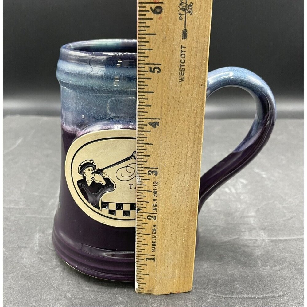 Michie Tavern 1784 Blue Purple Drip Glazed Beer Stein Mug by Grey Fox Pottery - Picture 6 of 7